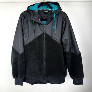 Nike Vintage 6.0 Sherpa Hooded Jacket Black Size Large 340281-010